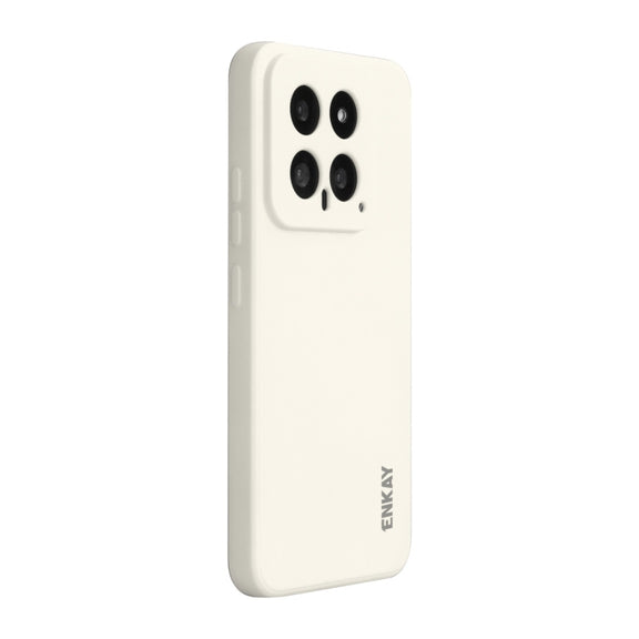 For Xiaomi 14 ENKAY Hat-Prince Liquid Silicone Shockproof Soft Phone Case(Beige)