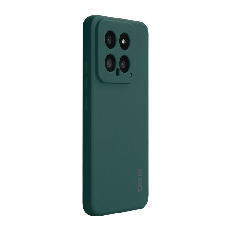 For Xiaomi 14 ENKAY Hat-Prince Liquid Silicone Shockproof Soft Phone Case(Dark Green)