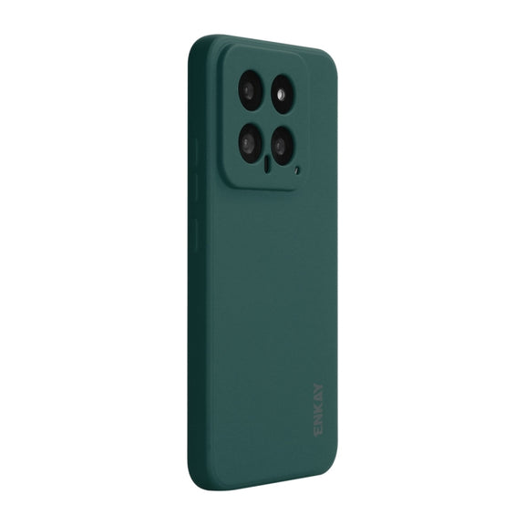 For Xiaomi 14 ENKAY Hat-Prince Liquid Silicone Shockproof Soft Phone Case(Dark Green)