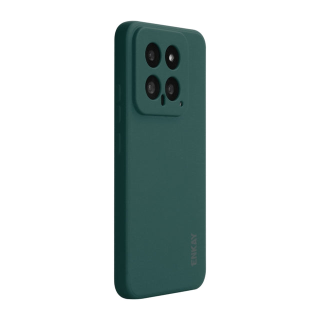 For Xiaomi 14 ENKAY Hat-Prince Liquid Silicone Shockproof Soft Phone Case(Dark Green)