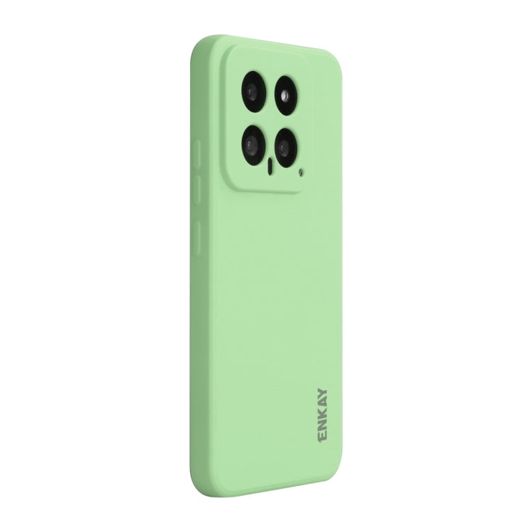 For Xiaomi 14 ENKAY Hat-Prince Liquid Silicone Shockproof Soft Phone Case(Light Green)