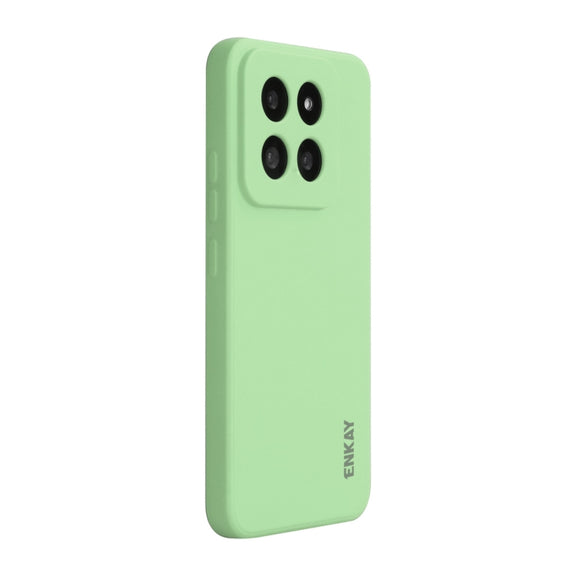 For Xiaomi 14 Pro ENKAY Hat-Prince Liquid Silicone Shockproof Soft Phone Case(Light Green)