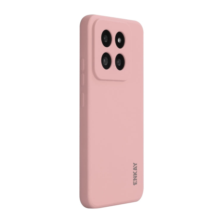 For Xiaomi 14 Pro ENKAY Hat-Prince Liquid Silicone Shockproof Soft Phone Case(Pink)