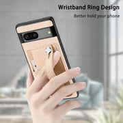 For Google Pixel 9 Pro Wristband Kickstand Card Wallet Back Cover Phone Case with Tool Knife(Black)