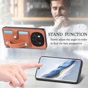 For Honor Magic6 Pro 5G Wristband Kickstand Card Wallet Back Cover Phone Case with Tool Knife(Brown)