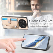 For Honor Magic6 Pro 5G Wristband Kickstand Card Wallet Back Cover Phone Case with Tool Knife(Khaki)