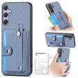 For Samsung Galaxy S25+ 5G Wristband Kickstand Wallet Back Phone Case with Tool Knife(Blue) - Galaxy S25+ 5G Cases by PMC TechLife | Online Shopping South Africa | PMC TechLife | Buy Now Pay Later Mobicred