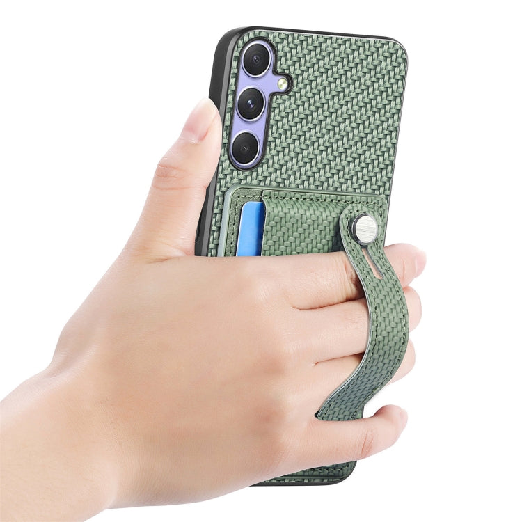 For Samsung Galaxy S25 Ultra 5G Wristband Kickstand Wallet Back Phone Case with Tool Knife(Green)