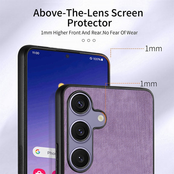 For Samsung Galaxy S25 5G Retro Skin-feel Ring Card Wallet Phone Case(Purple)