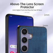 For Samsung Galaxy S25+ 5G Retro Skin-feel Ring Card Wallet Phone Case(Blue)