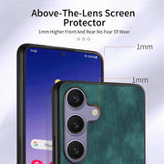 For Samsung Galaxy S25+ 5G Retro Skin-feel Ring Card Wallet Phone Case(Green)