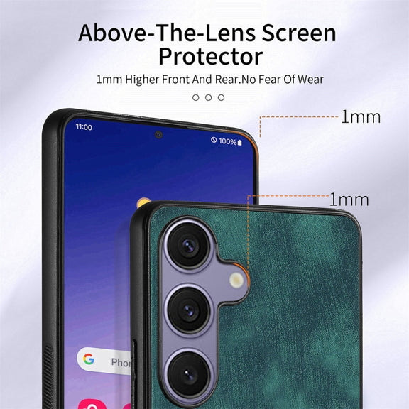 For Samsung Galaxy S25+ 5G Retro Skin-feel Ring Card Wallet Phone Case(Green)