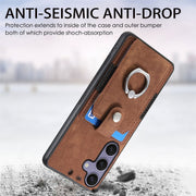 For Samsung Galaxy S25+ 5G Retro Skin-feel Ring Card Wallet Phone Case(Brown)