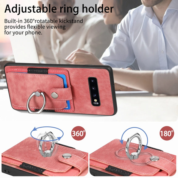 For Samsung Galaxy S25+ 5G Retro Skin-feel Ring Card Wallet Phone Case(Blue)