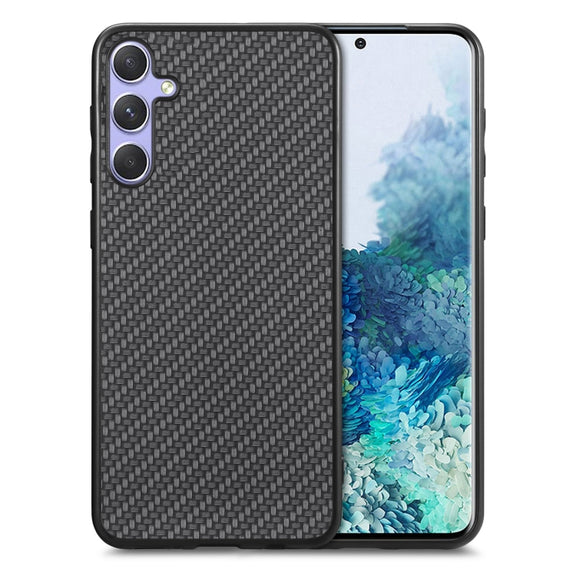 For Samsung Galaxy S25+ 5G Carbon Fiber Texture Leather Back Cover Phone Case(Black)