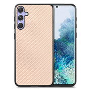 For Samsung Galaxy S25+ 5G Carbon Fiber Texture Leather Back Cover Phone Case(Khaki)