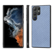 For Samsung Galaxy S25 Ultra 5G Carbon Fiber Texture Leather Back Cover Phone Case(Blue)