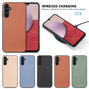 For Samsung Galaxy S25+ 5G Carbon Fiber Texture Leather Back Cover Phone Case(Khaki)