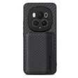 For Honor Magic6 Pro Carbon Fiber Magnetic Card Bag Phone Case(Black) - Honor Cases by PMC Jewellery | Online Shopping South Africa | PMC Jewellery | Buy Now Pay Later Mobicred