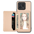 For Xiaomi 13 Carbon Fiber Magnetic Card Bag Phone Case(Khaki) - 13 Cases by PMC TechLife | Online Shopping South Africa | PMC TechLife | Buy Now Pay Later Mobicred