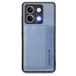 for Redmi Note 13 4G Carbon Fiber Magnetic Card Bag Phone Case(Blue) - Note 13 Cases by PMC TechLife | Online Shopping South Africa | PMC TechLife | Buy Now Pay Later Mobicred