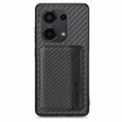 For Redmi Note 13 Pro 4G Carbon Fiber Magnetic Card Bag Phone Case(Black) - Note 13 Pro Cases by PMC TechLife | Online Shopping South Africa | PMC TechLife | Buy Now Pay Later Mobicred