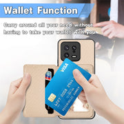 for Redmi Note 13 4G Carbon Fiber Magnetic Card Bag Phone Case(Blue)