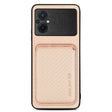 For Xiaomi POCO M5 4G Carbon Fiber Leather Card Magsafe Phone Case(Khaki) - Xiaomi Cases by PMC TechLife | Online Shopping South Africa | PMC TechLife