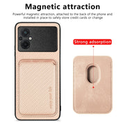 For Xiaomi POCO M5 4G Carbon Fiber Leather Card Magsafe Phone Case(Khaki)