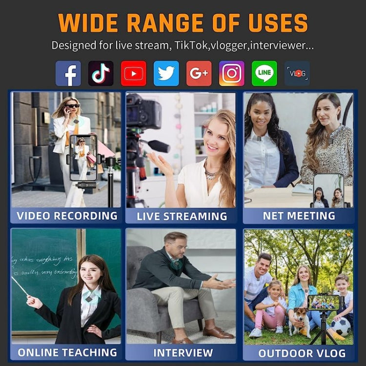 One by One 3 in 1 Mini Wireless Lavalier Microphone for iPhone / iPad / Android / PC Camera