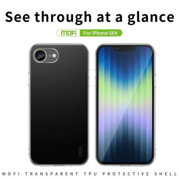 For iPhone 16e MOFI Ming Series Ultra-thin TPU Phone Case(Transparent)