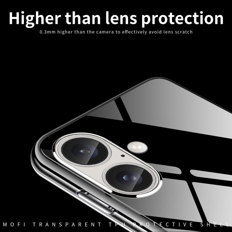 For iPhone 16 MOFI Ming Series Ultra-thin TPU Phone Case(Transparent)