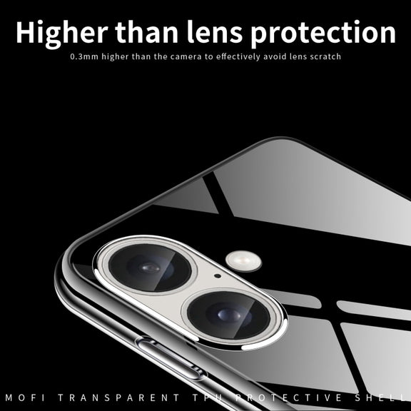 For iPhone 16 MOFI Ming Series Ultra-thin TPU Phone Case(Transparent)