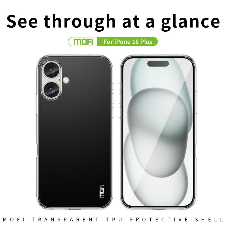 For iPhone 16 Plus MOFI Ming Series Ultra-thin TPU Phone Case(Transparent)