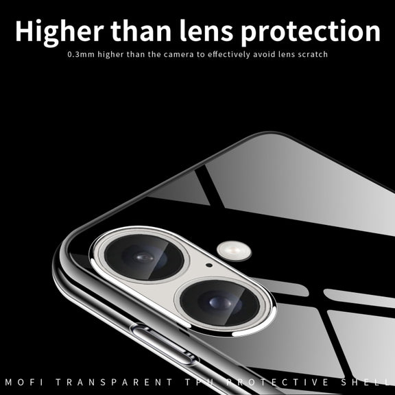 For iPhone 16 Plus MOFI Ming Series Ultra-thin TPU Phone Case(Transparent)