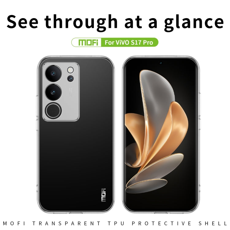 For vivo S17 Pro MOFI Ming Series Ultra-thin TPU Phone Case(Transparent)