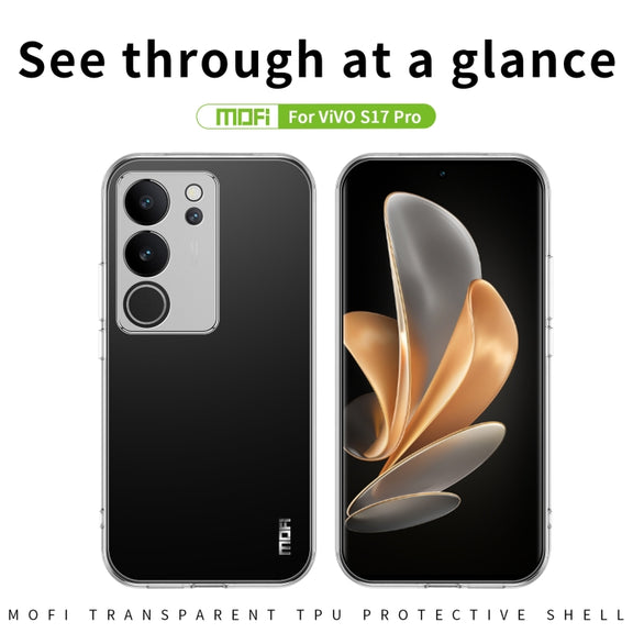 For vivo S17 Pro MOFI Ming Series Ultra-thin TPU Phone Case(Transparent)