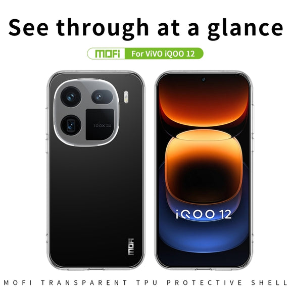 For vivo iQOO 12 MOFI Ming Series Ultra-thin TPU Phone Case(Transparent)