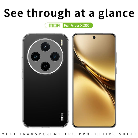 For vivo X200 MOFI Ming Series Ultra-thin TPU Phone Case(Transparent)
