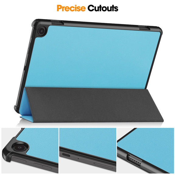 For Amazon Fire Max 11 ENKAY Tri-fold Custer Texture Leather Smart Tablet Case(Grey)