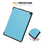 For Amazon Fire HD 10 2023 ENKAY ENKAY Tri-fold Custer Texture Leather Smart Tablet Case(Dark Blue)