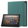 For Amazon Fire HD 10 2023 ENKAY ENKAY Tri-fold Custer Texture Leather Smart Tablet Case(Dark Green) - Amazon by ENKAY | Online Shopping South Africa | PMC TechLife | Buy Now Pay Later Mobicred