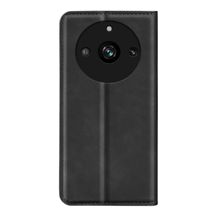 For Realme 11 Pro Retro-skin  Magnetic Suction Leather Phone Case(Black)