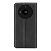 For Realme 11 Retro-skin Magnetic Suction Leather Phone Case(Black)