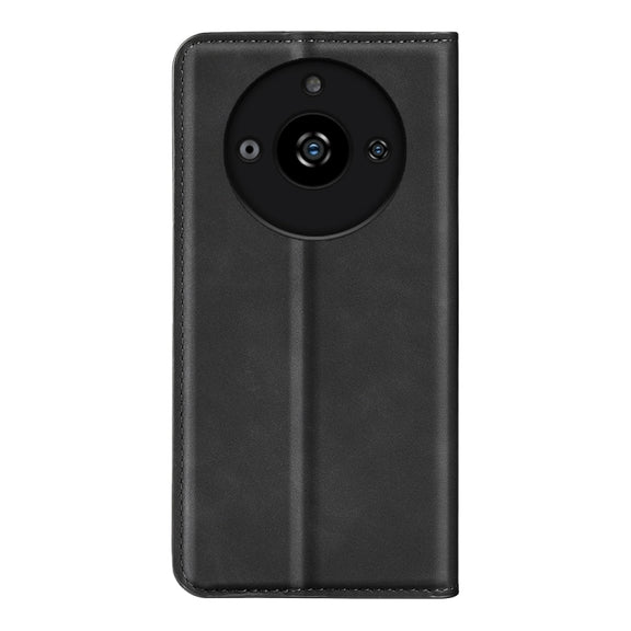 For Realme 11 Retro-skin Magnetic Suction Leather Phone Case(Black)