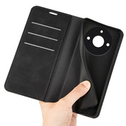 For Realme 11 Retro-skin Magnetic Suction Leather Phone Case(Black)