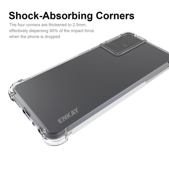 For TCL 40 SE ENKAY Hat-Prince Transparent TPU Shockproof Phone Case