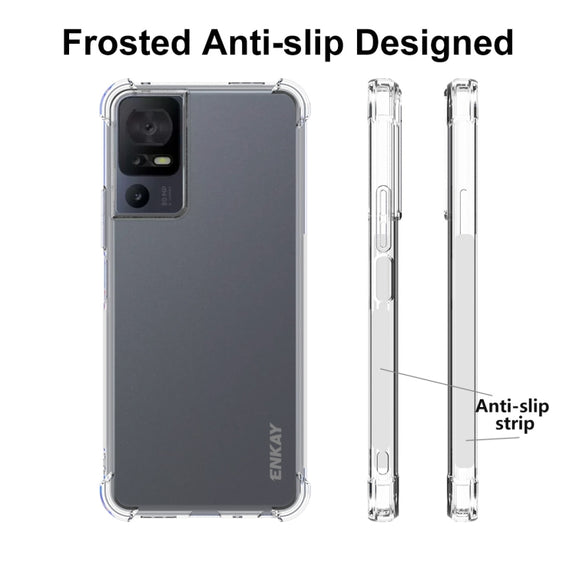 For TCL 40 SE ENKAY Hat-Prince Transparent TPU Shockproof Phone Case