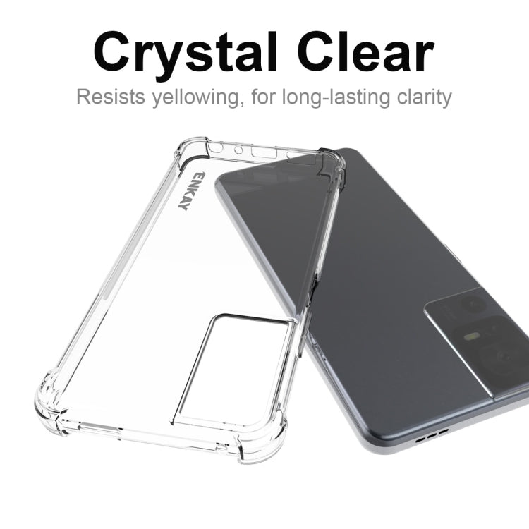 For TCL 40 SE ENKAY Hat-Prince Transparent TPU Shockproof Phone Case