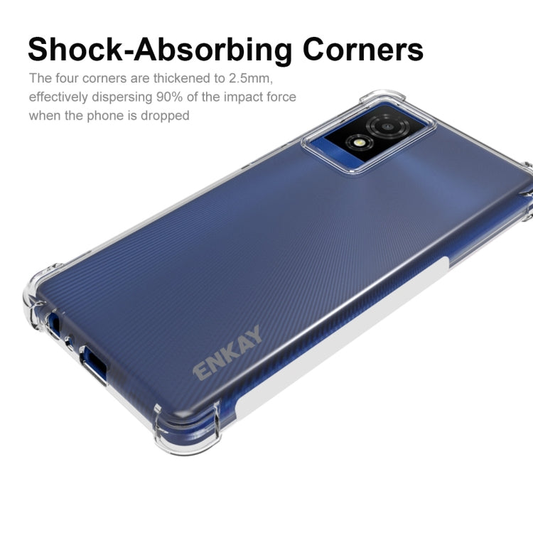 For TCL 501 4G ENKAY Hat-Prince Transparent TPU Shockproof Phone Case